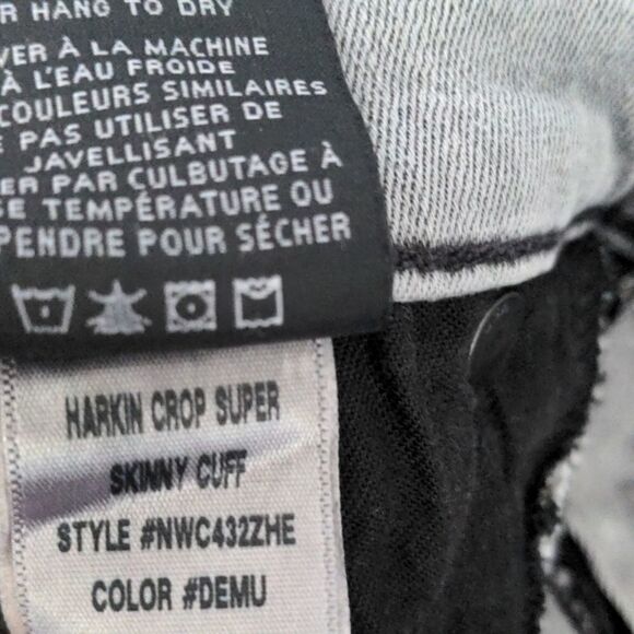 Hudson Harkin Crop Super Skinny Cuff Demu Gray Size 28 - Picture 5 of 11